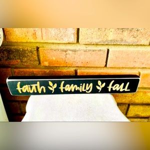 *Faith, Family, Fall Engraved Block, 12”